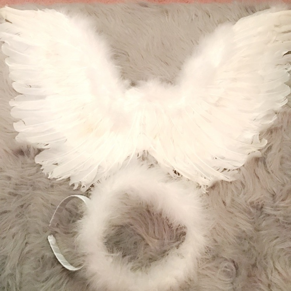 Angel wings and halo